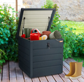 Coffre de rangement de jardin en métal gris anthracite verrouillable 200 L