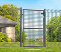 Portail de jardin en acier gris anthracite, 105 x 125 cm