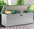 Coffre de rangement extérieur étanche en métal gris clair 600L