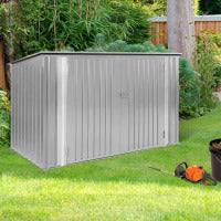 Abri de jardin multi-rangements en métal gris clair